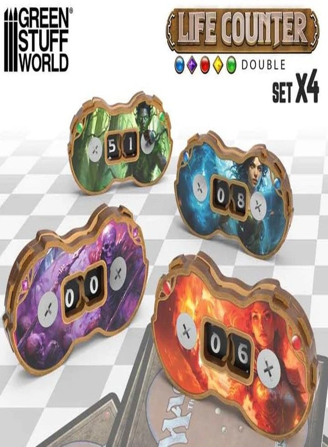 Green Stuff World Life Counters for Popular Tabletop Games (4 Pk Blue, Purple, Red, Green) - Image 2